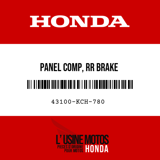 image de 43100-KCH-780 PANEL COMP, RR BRAKE