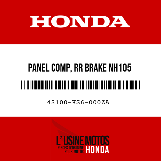 image de 43100-KS6-000ZA PANEL COMP, RR BRAKE NH105 