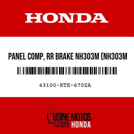 image de 43100-KTE-670ZA PANEL COMP, RR BRAKE NH303M (NH303M MAT AXIS GRAY METALLIC)
