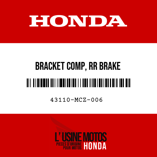 image de 43110-MCZ-006 BRACKET COMP, RR BRAKE