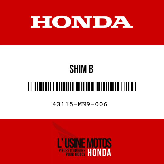image de 43115-MN9-006 SHIM B