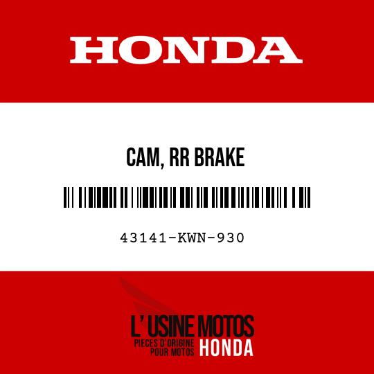 image de 43141-KWN-930 CAM, RR BRAKE