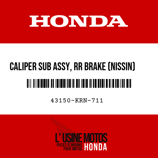 image de 43150-KRN-711 CALIPER SUB ASSY, RR BRAKE (NISSIN)