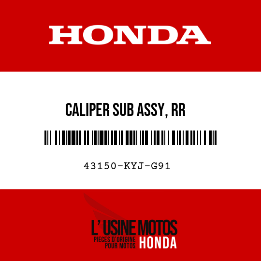 image de 43150-KYJ-G91 CALIPER SUB ASSY, RR