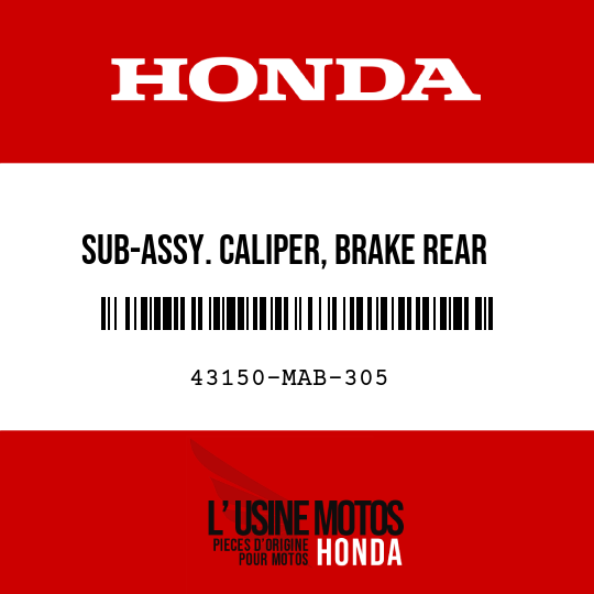 image de 43150-MAB-305 SUB-ASSY. CALIPER, BRAKE REAR