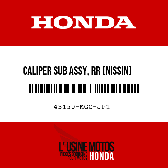 image de 43150-MGC-JP1 CALIPER SUB ASSY, RR (NISSIN)