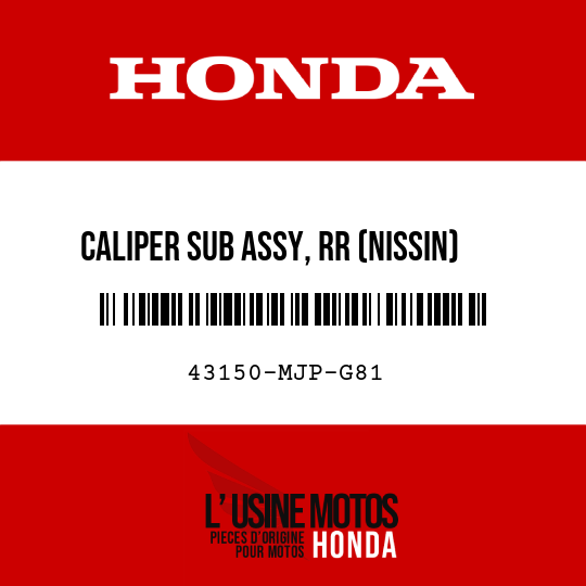 image de 43150-MJP-G81 CALIPER SUB ASSY, RR (NISSIN)