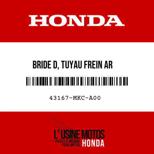 image de 43167-MKC-A00 BRIDE D, TUYAU FREIN AR