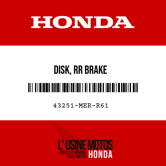 image de 43251-MER-R61 DISK, RR BRAKE