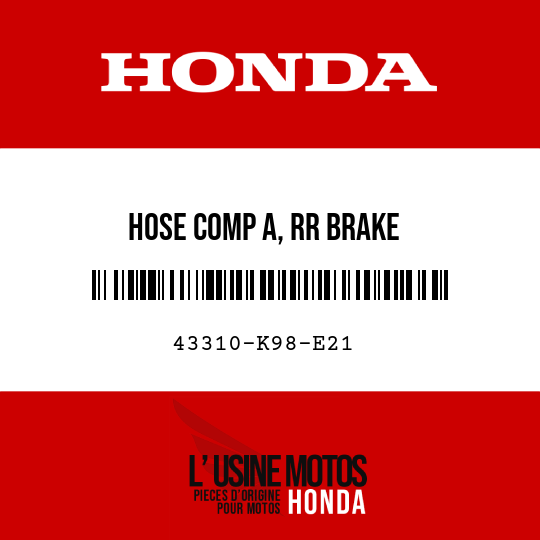 image de 43310-K98-E21 HOSE COMP A, RR BRAKE