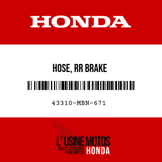 image de 43310-MBN-671 HOSE, RR BRAKE
