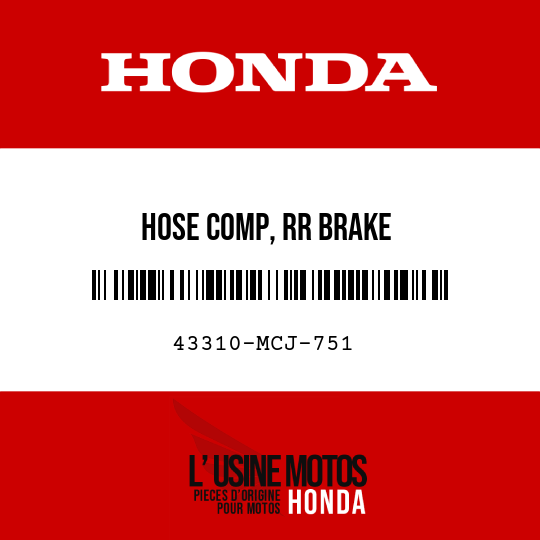 image de 43310-MCJ-751 HOSE COMP, RR BRAKE