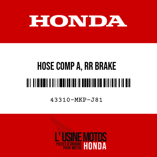 image de 43310-MKP-J81 HOSE COMP A, RR BRAKE