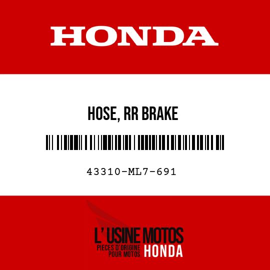 image de 43310-ML7-691 HOSE, RR BRAKE