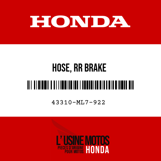image de 43310-ML7-922 HOSE, RR BRAKE