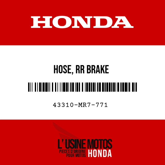 image de 43310-MR7-771 HOSE, RR BRAKE