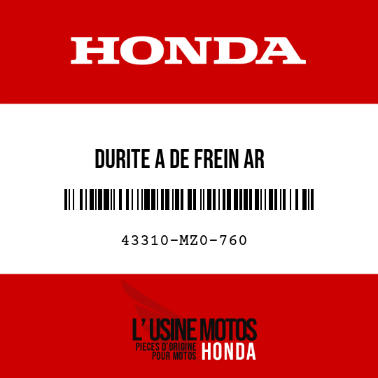 image de 43310-MZ0-760 DURITE A DE FREIN AR