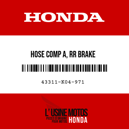 image de 43311-K04-971 HOSE COMP A, RR BRAKE