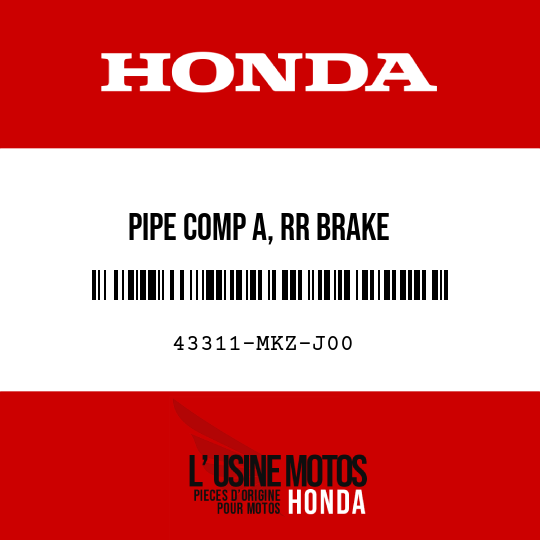 image de 43311-MKZ-J00 PIPE COMP A, RR BRAKE