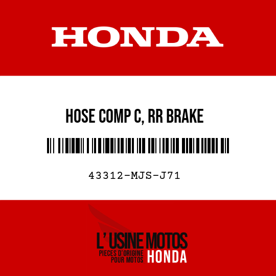 image de 43312-MJS-J71 HOSE COMP C, RR BRAKE