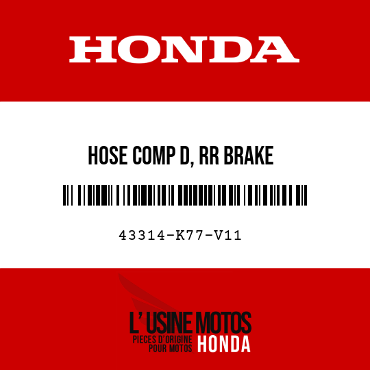 image de 43314-K77-V11 HOSE COMP D, RR BRAKE