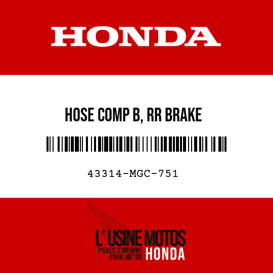 image de 43314-MGC-751 HOSE COMP B, RR BRAKE