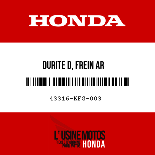 image de 43316-KFG-003 DURITE D, FREIN AR