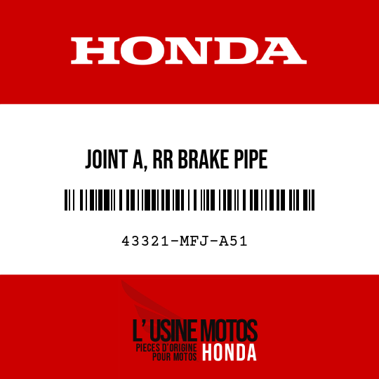 image de 43321-MFJ-A51 JOINT A, RR BRAKE PIPE