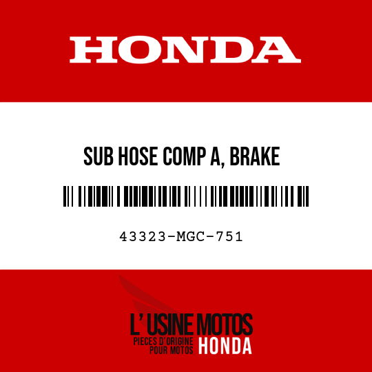 image de 43323-MGC-751 SUB HOSE COMP A, BRAKE