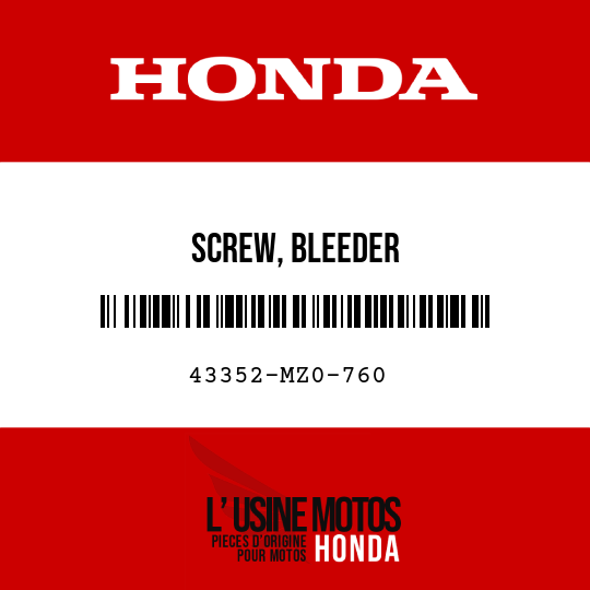 image de 43352-MZ0-760 SCREW, BLEEDER