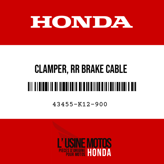 image de 43455-K12-900 CLAMPER, RR BRAKE CABLE