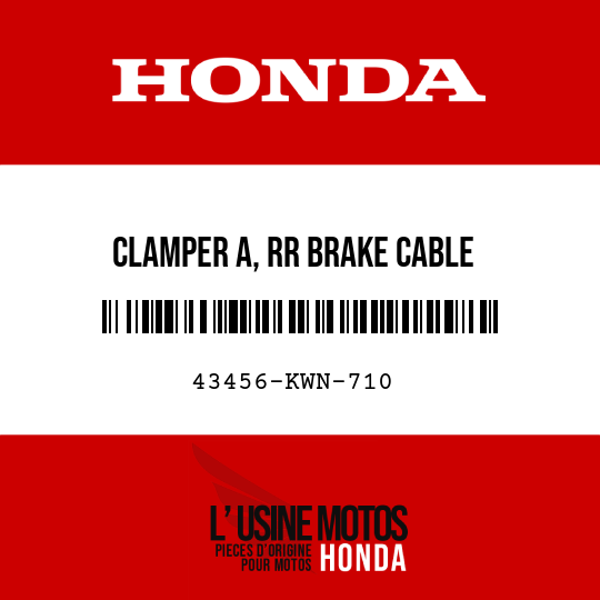 image de 43456-KWN-710 CLAMPER A, RR BRAKE CABLE