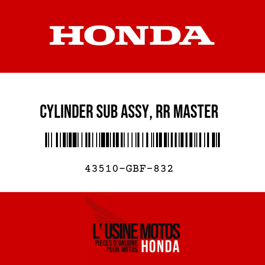 image de 43510-GBF-832 CYLINDER SUB ASSY, RR MASTER