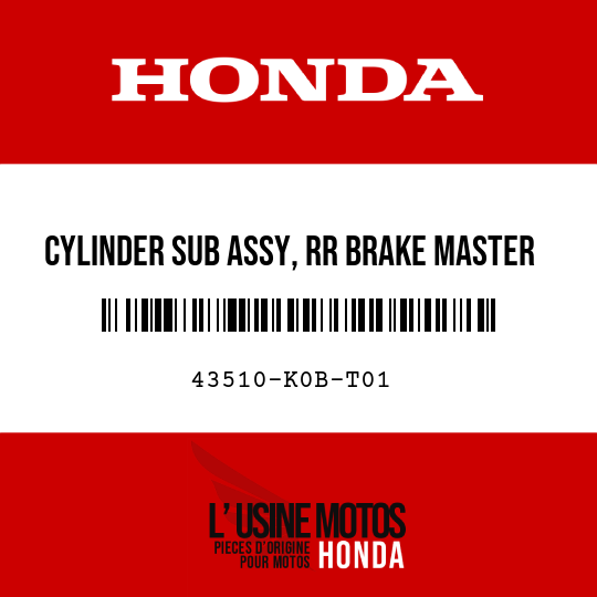 image de 43510-K0B-T01 CYLINDER SUB ASSY, RR BRAKE MASTER (NISSIN)
