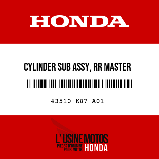 image de 43510-K87-A01 CYLINDER SUB ASSY, RR MASTER (NISSIN)