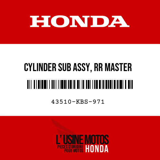 image de 43510-KBS-971 CYLINDER SUB ASSY, RR MASTER