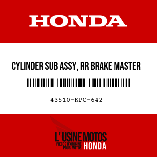 image de 43510-KPC-642 CYLINDER SUB ASSY, RR BRAKE MASTER