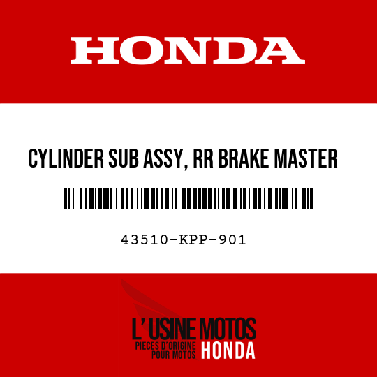 image de 43510-KPP-901 CYLINDER SUB ASSY, RR BRAKE MASTER