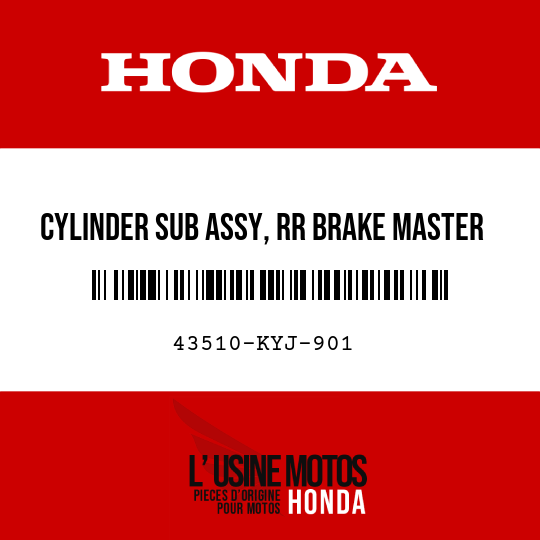 image de 43510-KYJ-901 CYLINDER SUB ASSY, RR BRAKE MASTER (NISSIN)