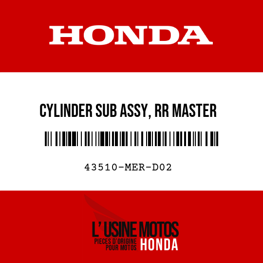 image de 43510-MER-D02 CYLINDER SUB ASSY, RR MASTER