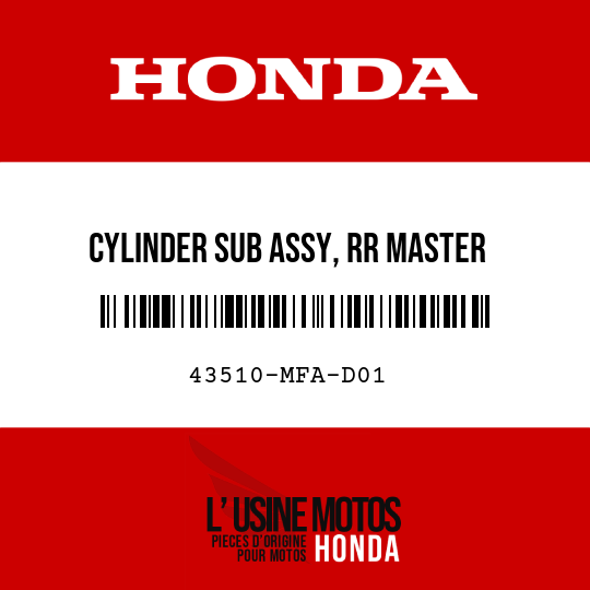 image de 43510-MFA-D01 CYLINDER SUB ASSY, RR MASTER