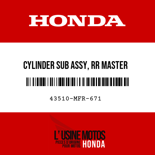 image de 43510-MFR-671 CYLINDER SUB ASSY, RR MASTER (NISSIN)