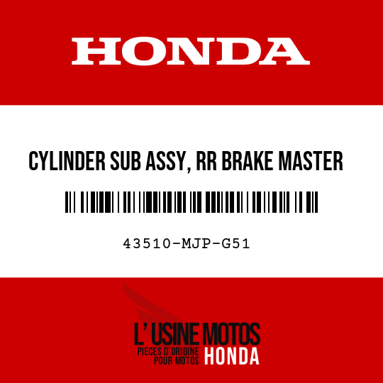 image de 43510-MJP-G51 CYLINDER SUB ASSY, RR BRAKE MASTER (NISSIN)