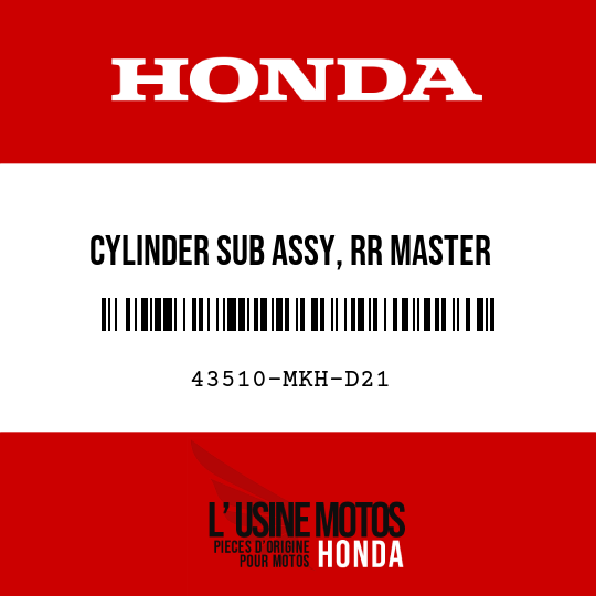 image de 43510-MKH-D21 CYLINDER SUB ASSY, RR MASTER