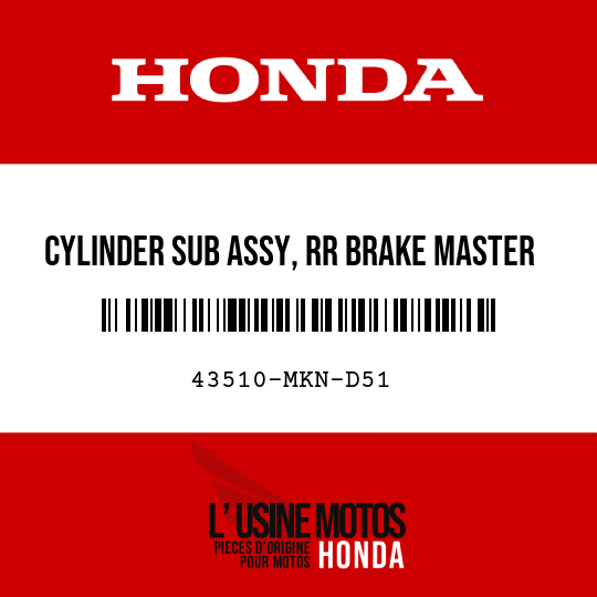 image de 43510-MKN-D51 CYLINDER SUB ASSY, RR BRAKE MASTER (NISSIN)