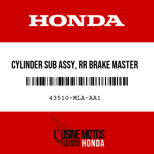 image de 43510-MLA-AA1 CYLINDER SUB ASSY, RR BRAKE MASTER (NISSIN)