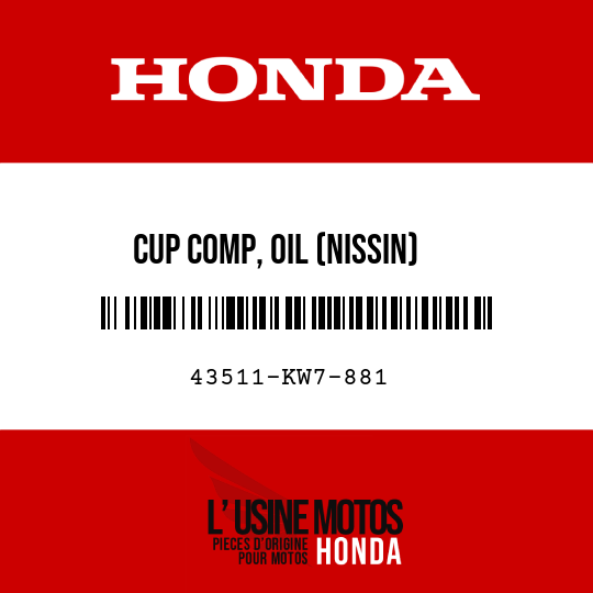 image de 43511-KW7-881 CUP COMP, OIL (NISSIN)