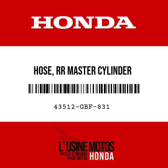 image de 43512-GBF-831 HOSE, RR MASTER CYLINDER