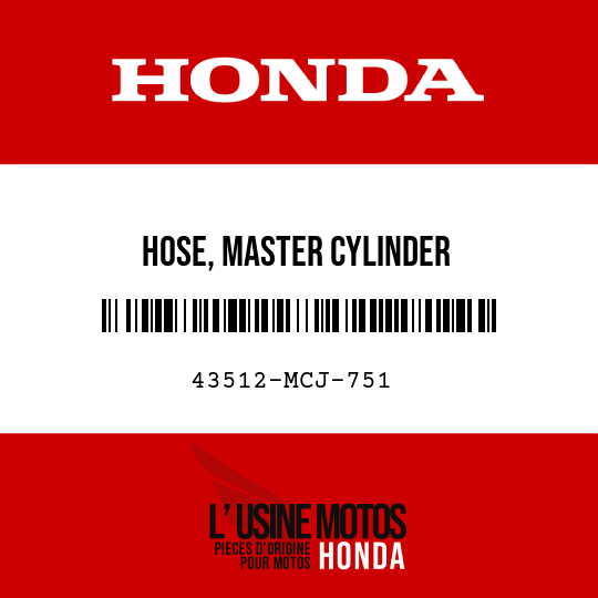 image de 43512-MCJ-751 HOSE, MASTER CYLINDER