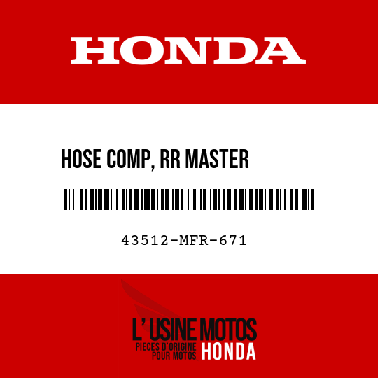 image de 43512-MFR-671 HOSE COMP, RR MASTER        CYLINDER
